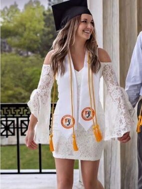 Fashion Nova White Lace Off-Shoulder Mini Dress with Bell Sleeves